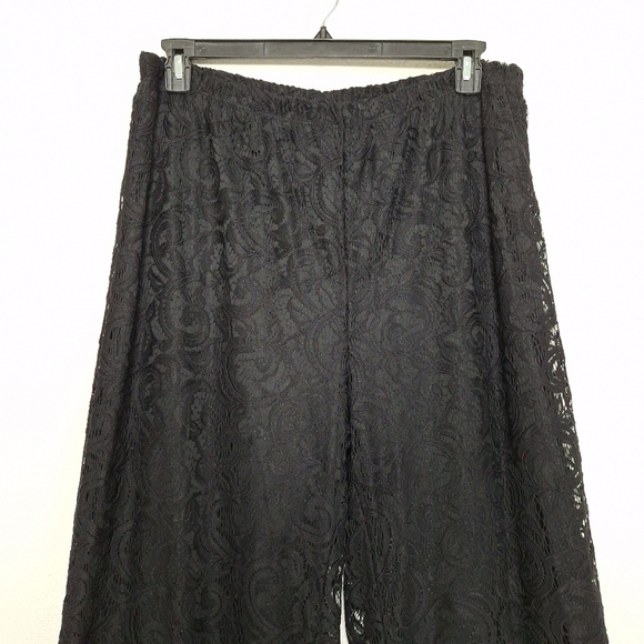 Collections Etc. Vintage Black Lace Whimsigoth Witchy Wide Leg Pants Size XXL - Picture 2 of 9